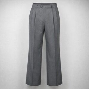 Savile‎ Row Dress Pants Mens 38 Gray Pleated 100% Worsted Wool Made in USA Devon